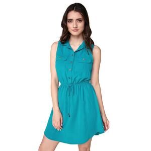 Be Bop Sleeveless Drawstring Shirtdress sz XS